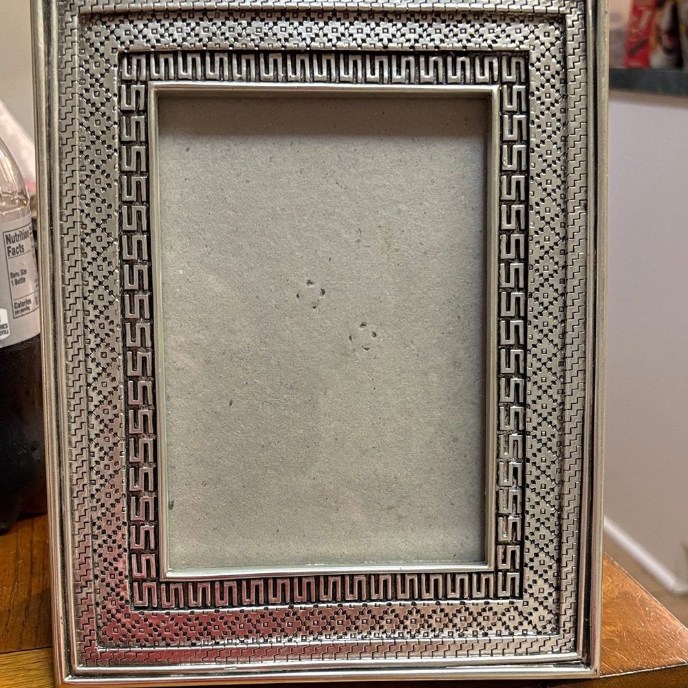 Intricate Silver Geometric Photo Frame - Picture 1 of 3